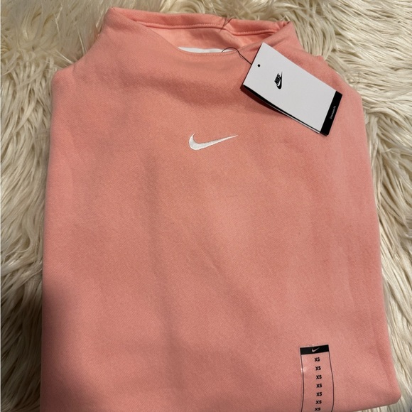 NIKE SPORTSWEAR PHOENIX OVER-OVERSIZED MOCK NECK CROPPED SLEEVE SWEATSHIRT PEACH - Picture 6 of 6